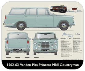 Vanden Plas Princess MkII Countryman 1962-63 Place Mat, Small